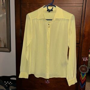 Bebe Sheer Yellow Dress Shirts size XS